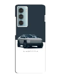 Чехол для Motorola MOTO G200 с картинкой «Серебристый Cybertruck Tesla»
