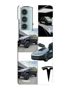 Чехол для Motorola MOTO G200 с картинкой «Коллаж Cybertruck Tesla»