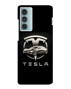 Чехол для Motorola MOTO G200 с картинкой «Tesla — серебристое авто»
