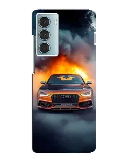 Чехол для Motorola MOTO G200 с картинкой «Audi в огненном дыму»