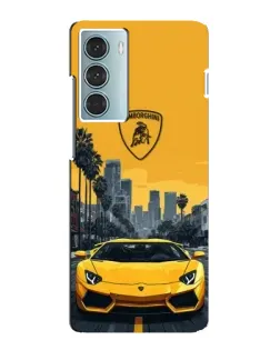 Чехол для Motorola MOTO G200 с картинкой «Желтый Lamborghini город»