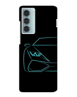 Чехол для Motorola MOTO G200 с картинкой «Голубой силуэт Lamborghini»