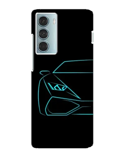 Чехол для Motorola MOTO G200 с картинкой «Голубой силуэт Lamborghini»