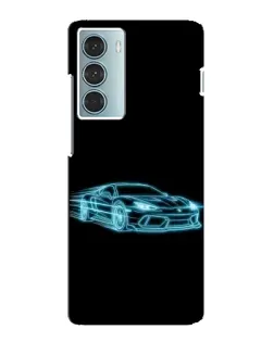 Чехол для Motorola MOTO G200 с картинкой «Неоновый контур Lamborghini»