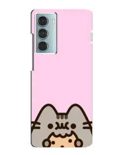 Чехол для Motorola MOTO G200 с картинкой «Pusheen и печенье»