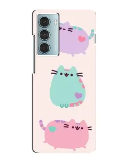 Чехол для Motorola MOTO G200 с картинкой «Pusheen трио»