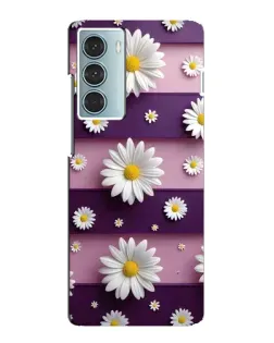Чехол для Motorola MOTO G200 с картинкой «Ромашки на фиолетовом»