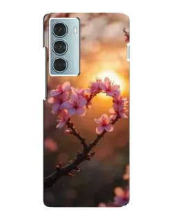 Чехол для Motorola MOTO G200 с картинкой «Розовый цвет сердце на фоне заката»