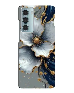 Чехол для Motorola MOTO G200 с картинкой «Белый цветок и золотой флюид»