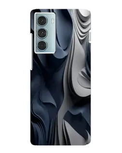 Чехол для Motorola MOTO G200 с картинкой «Объемные синие складки»
