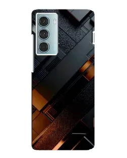 Чехол для Motorola MOTO G200 с картинкой «Черные геометрические блоки»