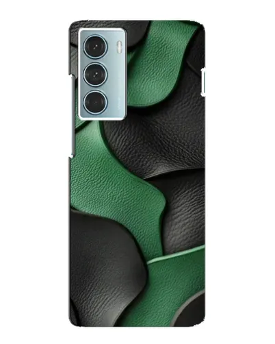 Чехол для Motorola MOTO G200 с картинкой «Зеленые кожаные волны»