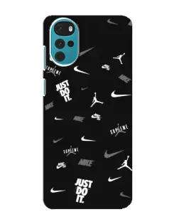 Чохол для Motorola MOTO G22 з картинкою «Nike Black Pattern»