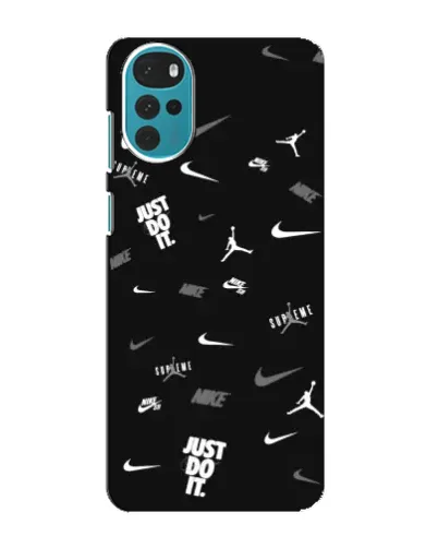 Чохол для Motorola MOTO G22 з картинкою «Nike Black Pattern» Чохол для Motorola MOTO G22 з картинкою «Nike Black Pattern»