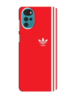 Чехол для Motorola MOTO G22 с картинкой «Красный минимализм Adidas»