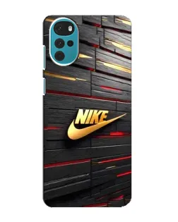 Чехол для Motorola MOTO G22 с картинкой «Золотой Nike на металле»