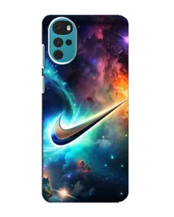 Чехол для Motorola MOTO G22 с картинкой «Космический Nike Swoosh»