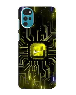 Чехол для Motorola MOTO G22 с картинкой «Nike — золотая искра»
