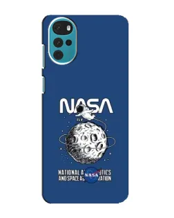 Чехол для Motorola MOTO G22 с картинкой «NASA — лунная миссия»