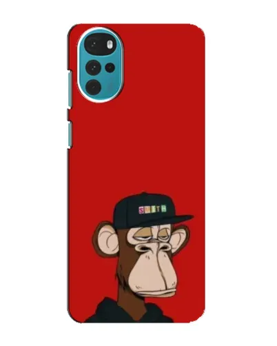 Чехол для Motorola MOTO G22 с картинкой «Bored Ape — красный фон» Чехол для Motorola MOTO G22 с картинкой «Bored Ape — красный фон»