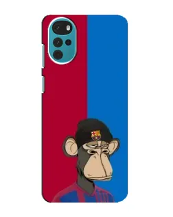 Чехол для Motorola MOTO G22 с картинкой «Bored Ape — фанат Барсы»