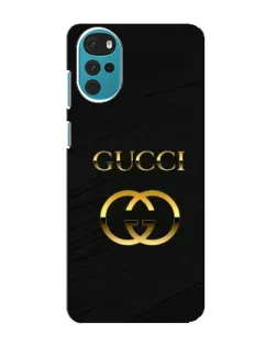 Чохол для Motorola MOTO G22 з картинкою «Золотий логотип Gucci»