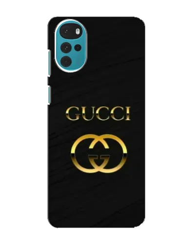 Чохол для Motorola MOTO G22 з картинкою «Золотий логотип Gucci»