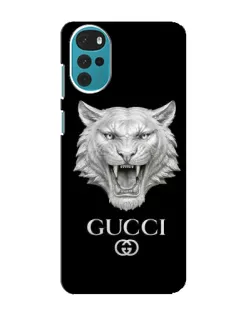 Чохол для Motorola MOTO G22 з картинкою «Gucci — срібний лев»