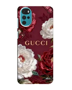 Чохол для Motorola MOTO G22 з картинкою «Gucci — бордові троянди»