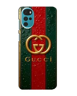 Чохол для Motorola MOTO G22 з картинкою «Gucci — фірмова смуга та золото»
