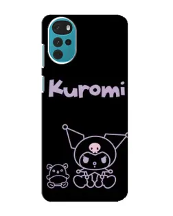 Чехол для Motorola MOTO G22 с картинкой «Kuromi — черный минимализм»