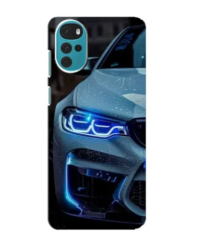 Чохол для Motorola MOTO G22 з картинкою «Погляд BMW з синіми фарами»