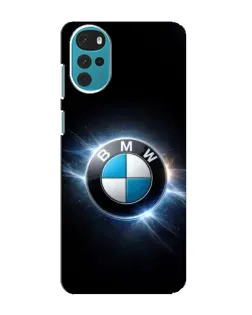 Чехол для Motorola MOTO G22 с картинкой «BMW — неоновое сияние»
