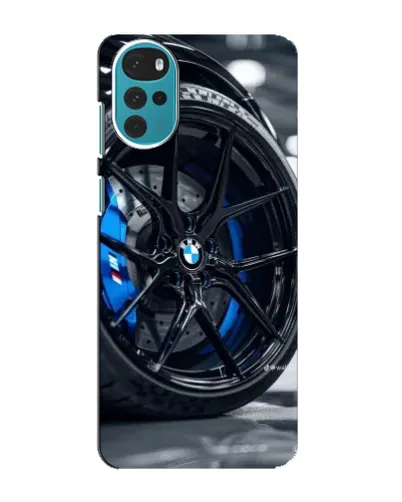 Чохол для Motorola MOTO G22 з картинкою «Колесо BMW зблизька»