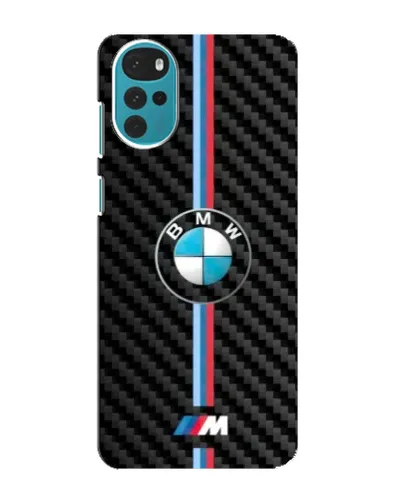 Чохол для Motorola MOTO G22 з картинкою «Емблема BMW та карбон»