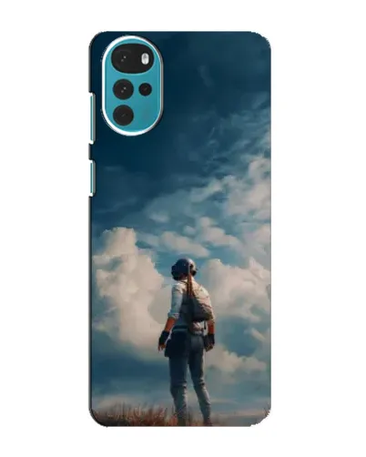 Чохол для Motorola MOTO G22 з картинкою «Герой PUBG на скелі»