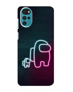 Чохол для Motorola MOTO G22 з картинкою «Among Us неон-арт»