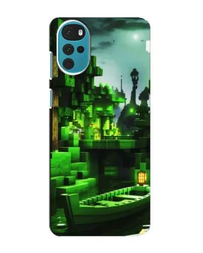Чохол для Motorola MOTO G22 з картинкою «Minecraft лісовий пейзаж»