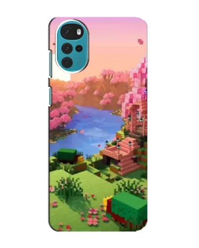 Чохол для Motorola MOTO G22 з картинкою «Рожеве дерево Minecraft»