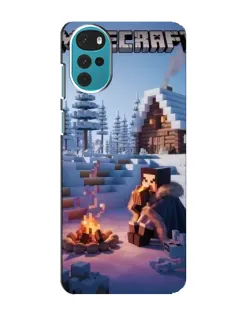Чохол для Motorola MOTO G22 з картинкою «Зимовий Minecraft»