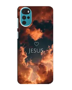 Чехол для Motorola MOTO G22 с картинкой «Сияние Имени Jesus»