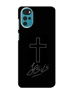 Чехол для Motorola MOTO G22 с картинкой «Графический крест Jesus»