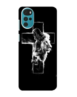 Чехол для Motorola MOTO G22 с картинкой «Сияющий крест Jesus»