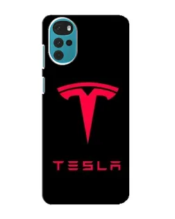 Чехол для Motorola MOTO G22 с картинкой «Tesla Red Logo»
