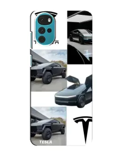 Чехол для Motorola MOTO G22 с картинкой «Коллаж Cybertruck Tesla»