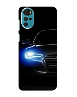 Чехол для Motorola MOTO G22 с картинкой «Неоновый взгляд Audi»