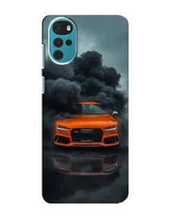 Чехол для Motorola MOTO G22 с картинкой «Audi в облаках дыма»