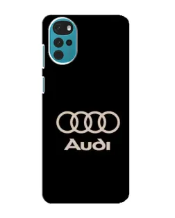 Чехол для Motorola MOTO G22 с картинкой «Audi — золотой логотип»