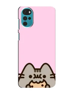 Чехол для Motorola MOTO G22 с картинкой «Pusheen и печенье»