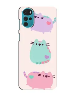 Чехол для Motorola MOTO G22 с картинкой «Pusheen трио»